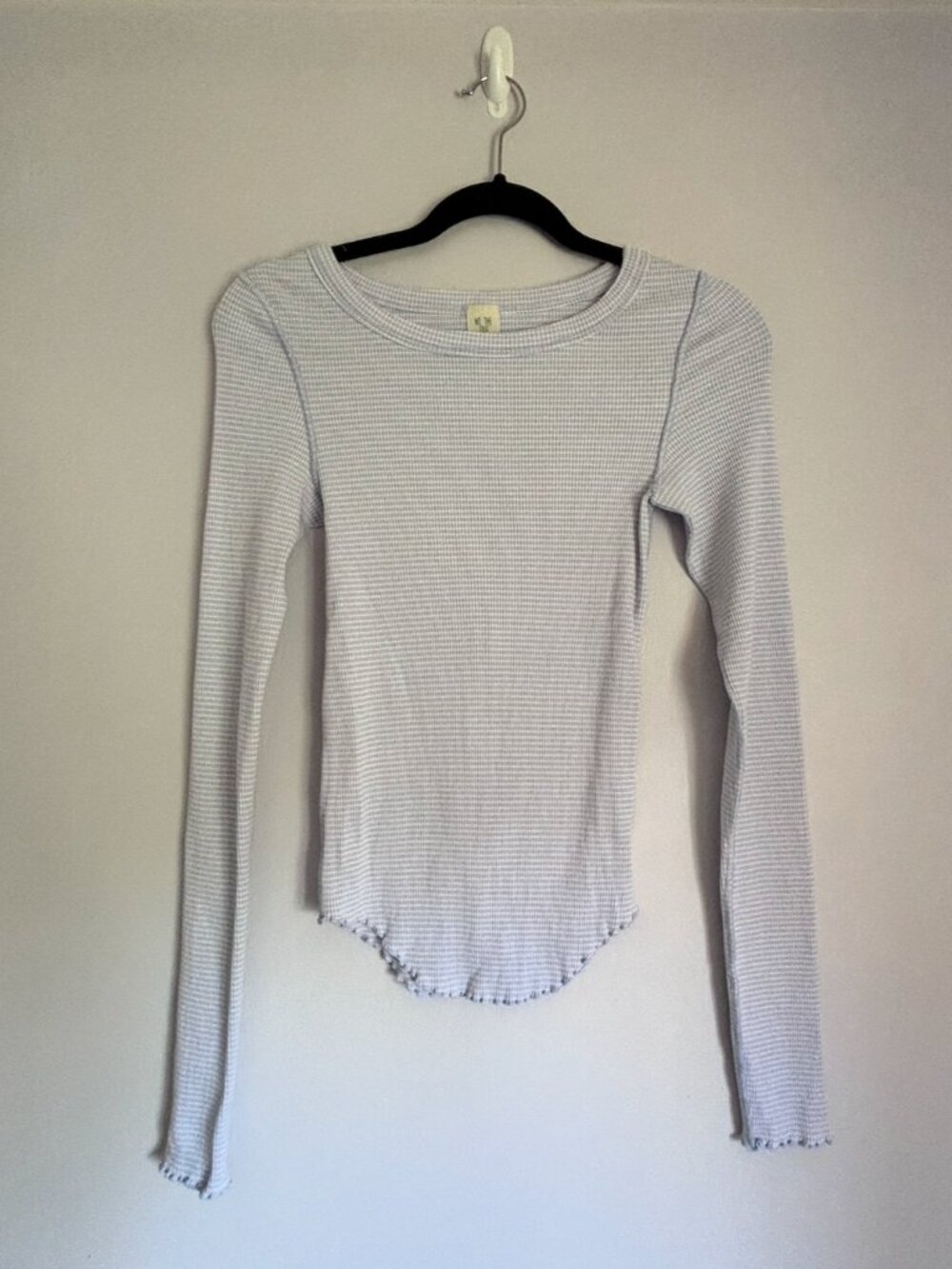 Free People We the Free Periwinkle Blue Striped Long Sleeve Tee Sz. M